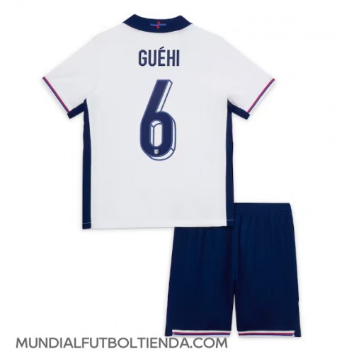 Camiseta Inglaterra Marc Guehi #6 Primera Equipación Replica Eurocopa 2024 para niños mangas cortas (+ Pantalones cortos)